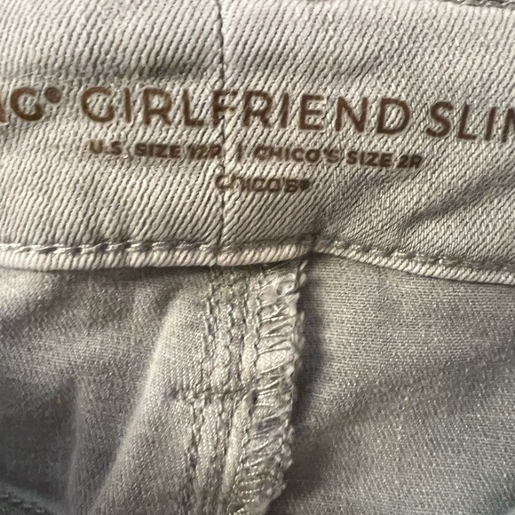 Chico’s Girlfriend Slim Ankle Grey Jeans size 12 - Picture 7 of 9